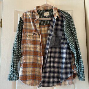American Eagle Colorblock Flannel Button Up size medium